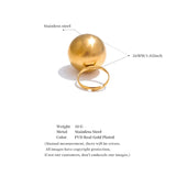 Jumbo 18K Golden Ball Cocktail Ring