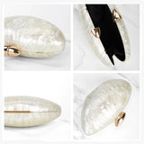 Anuja Pearlescent Shell Evening Clutch