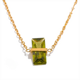 Tanya Cubic Zirconia Square Pendant Necklace