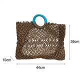 Suria Color Block Handle Crochet Basket Bag