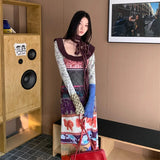 Ines Vintage Print Patchwork Maxi Dress
