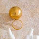 Jumbo 18K Golden Ball Cocktail Ring