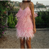 Teressa Feather Tassel Sequin Mini Dress