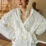 Vesa Mermaid Sequin Wrap Kimono Jacket