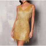 Teressa Feather Tassel Sequin Mini Dress