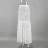 Flavia Lace Mesh Maxi Flare Skirt