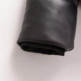 Jaden Faux Leather Hooded Puffer Jacket