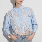 Leilani Lace Patchwork Cropped Shirts