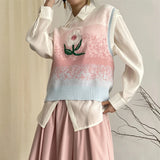 Amanda Flower Applique Knit Vest