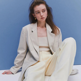 Lauren Soft Pastel Faux leather Blazer