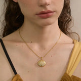 Cubic Zirconia Ocean Shell Pendant Necklace