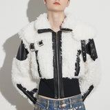 Estella Faux Fur Patchwork Bomber Jacket