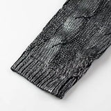 Yanka Metallic Cable Knit Sweater