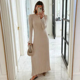 Allegra Minimalist Maxi Knit Dress 