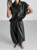 Paolo Faux Leather Bloomer Pants