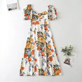 Loran Retro Floral Puff Sleeve Dress