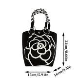 Camellia Flower Knit Bucket Handbag
