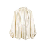 Ingrid Ruched Satin Bomber Jacket