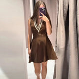 Maya Stripe V-Neck Flare Mini Dress