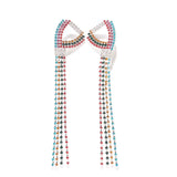 Jumbo Rainbow Ribbon Rhinestone Earrings