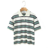 Bessie Casual Striped Polo T-shirts