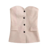 Nina Strapless Button Up Bustier Suit Top