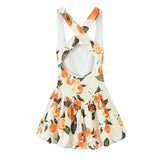 Ramona Orange Flower Mini Flare Dress