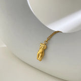 Chic Gold Female Figure Pendant Necklace