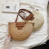 Syria Halfmoon Raffia Shoulder Bags - 2 Colors