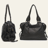 Ezira Distressed Moto City Shoulder Bag