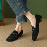 Mariana French Braids Suede Loafers