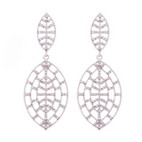 Crystal Leaf Web Drop Earrings