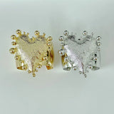 Textured Large Heart Shaped Cuff Bracelets