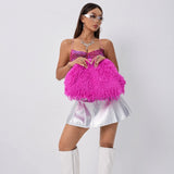 Olivia Fuzzy Oversized Clip Clutch