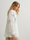 Maja Eyelet Embroidered Cotton Shirt