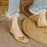 Canary Golden Buckle Sling Back Sandals