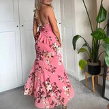 Sofia Pink Floral Ruffle Cami and Skirt Set