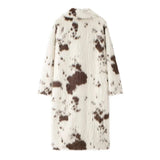 Valerina Spotted Pattern Faux Fur Maxi Coat