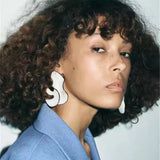 Boho Irregular Flower Petal Resin Earrings