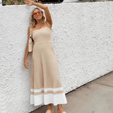 Fila Spaghetti Strap Ribbed Knit Maxi Dress