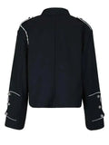 Inka Chain Embellished Military Bomber Jacket