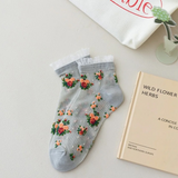 Sweet Floral Lace Ruffle Socks