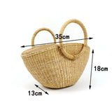 Emaline Round Handle Straw Basket Bag