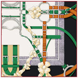 Luxe Flower Belt Print Square Scarves, 90cm