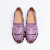 Kinsey Vintage Genuine Leather Fringe Loafer