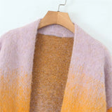 Natasha Tie Dye Print Fuzzy Sweater Cardigan Coat