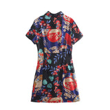 Mei Vintage Chinese Cheongsam Mini Dress