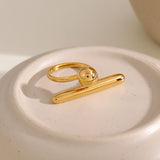 Chic Minimalist Sphere and Bar Ring