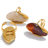 Niew Geometric Resin Cocktail Rings