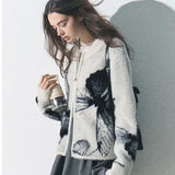 Kelia Butterfly Print Cardigan Sweater